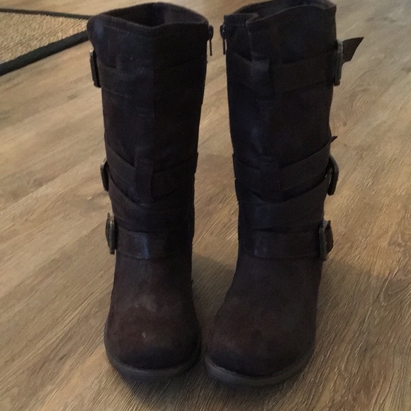 Brown Suede Moto Boots Size 8 NEW without tags - Picture 3 of 3